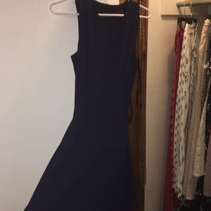 Navy blue dress with cinched in waist!